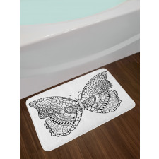 Monochrome Butterfly Graphic Bath Mat