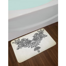 Far Eastern Vintage Artwork Bath Mat