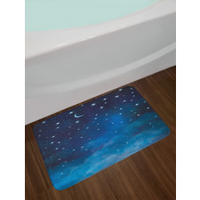 Night Time with Moon Star Bath Mat