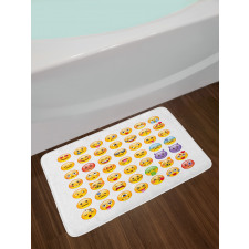 Many Emoticons Aliens Bath Mat