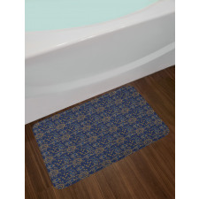 Vintage Doodle Style Star Bath Mat