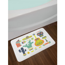 Mexican Motifs Taco Bath Mat