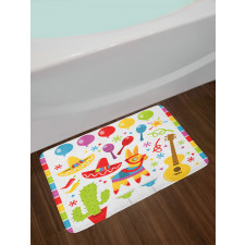 Party Pattern Cactus Bath Mat