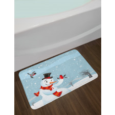 New Year's Eve Birds Bath Mat