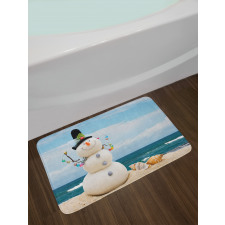 Winter Vacation Coastal Bath Mat