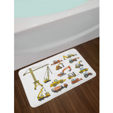 Cartoon Machinery Bath Mat