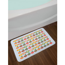Retro Polka Dots Colorful Bath Mat