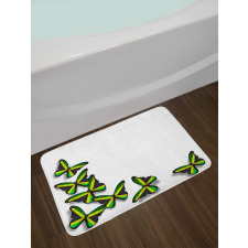 Butterflies with Flag Bath Mat