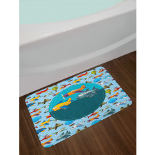 Cartoon Airplanes Bath Mat