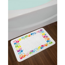 Colorful Handprints Bath Mat