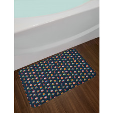 Cartoon Style Space Bath Mat