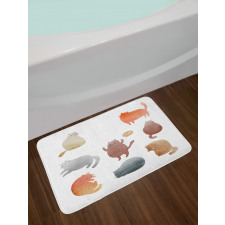 Watercolor Kitties Pet Bath Mat