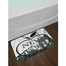 Cityscape Big Apple Motif Bath Mat