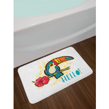 Toucan Bird with Hibiscus Bath Mat