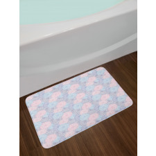 Hand Drawn Pale Blooms Bath Mat