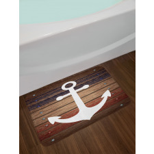Boat Theme Anchor Motif Bath Mat