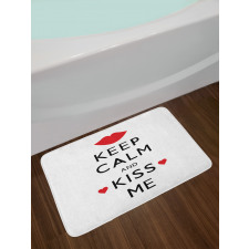 Kiss Me Red Hearts Bath Mat