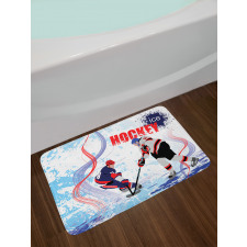 Players on Skating Rink Bath Mat