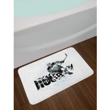 Grunge Player Sketch Bath Mat