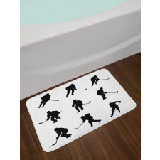 Black Player Silhouettes Bath Mat