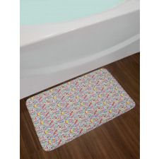 Memphis 90s 3D Shapes Bath Mat