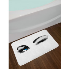 Flirty Young Woman Wink Bath Mat