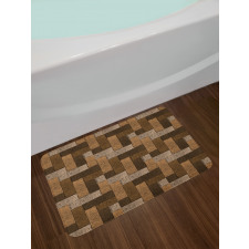 Wooden Parquet Motif Bath Mat