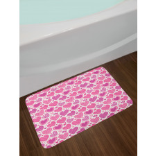 Pink Romantic Motifs Bath Mat