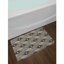 Old Fashioned Batik Pattern Bath Mat