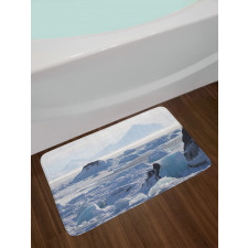 Arctic Winter Ice Lake Bath Mat