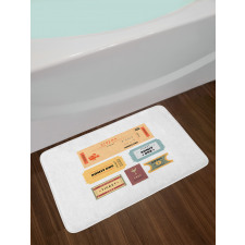 Retro Tickets Bath Mat