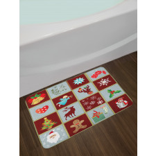 Xmas Tree Reindeers Bath Mat