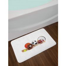 Assorted Sports Equipment Bath Mat