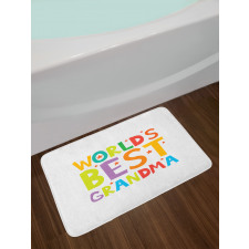 Cartoon Style Lettering Bath Mat