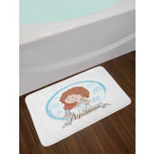 Girl with a Bucket Bath Mat