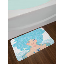 Blue Woman Bath Mat