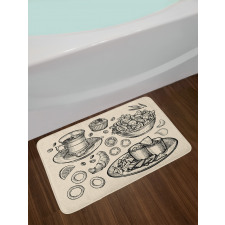 Nachos Croissant Tea Bath Mat