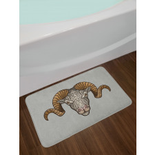 Ram Horns Bath Mat