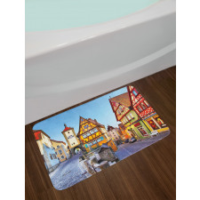 Colorful Street Houses Bath Mat