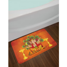 Asian Throne and Peacock Bath Mat