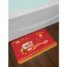 Little Boy Lion Dance Bath Mat