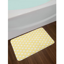 Retro Polka Dots Yellow Bath Mat