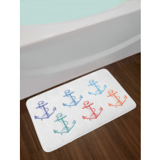 Colorful Anchor Marine Bath Mat