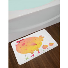 Mother Hen and Chicks Bath Mat