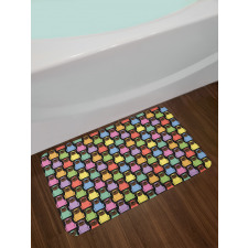 Colorful Cartoon Dogs Bath Mat