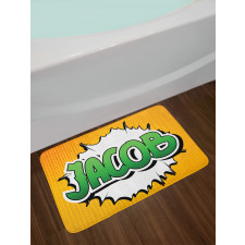 Male Name Comic Burst Bath Mat