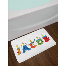 Colorful Name Bath Mat