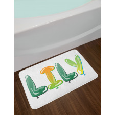 Common Girl Name Balloons Bath Mat