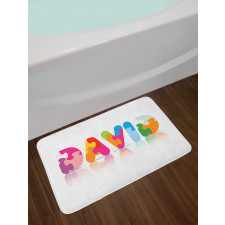 Colorful Puzzle Style Letters Bath Mat