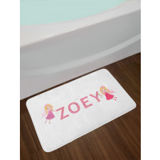 Feminine Baby Girl Name Bath Mat